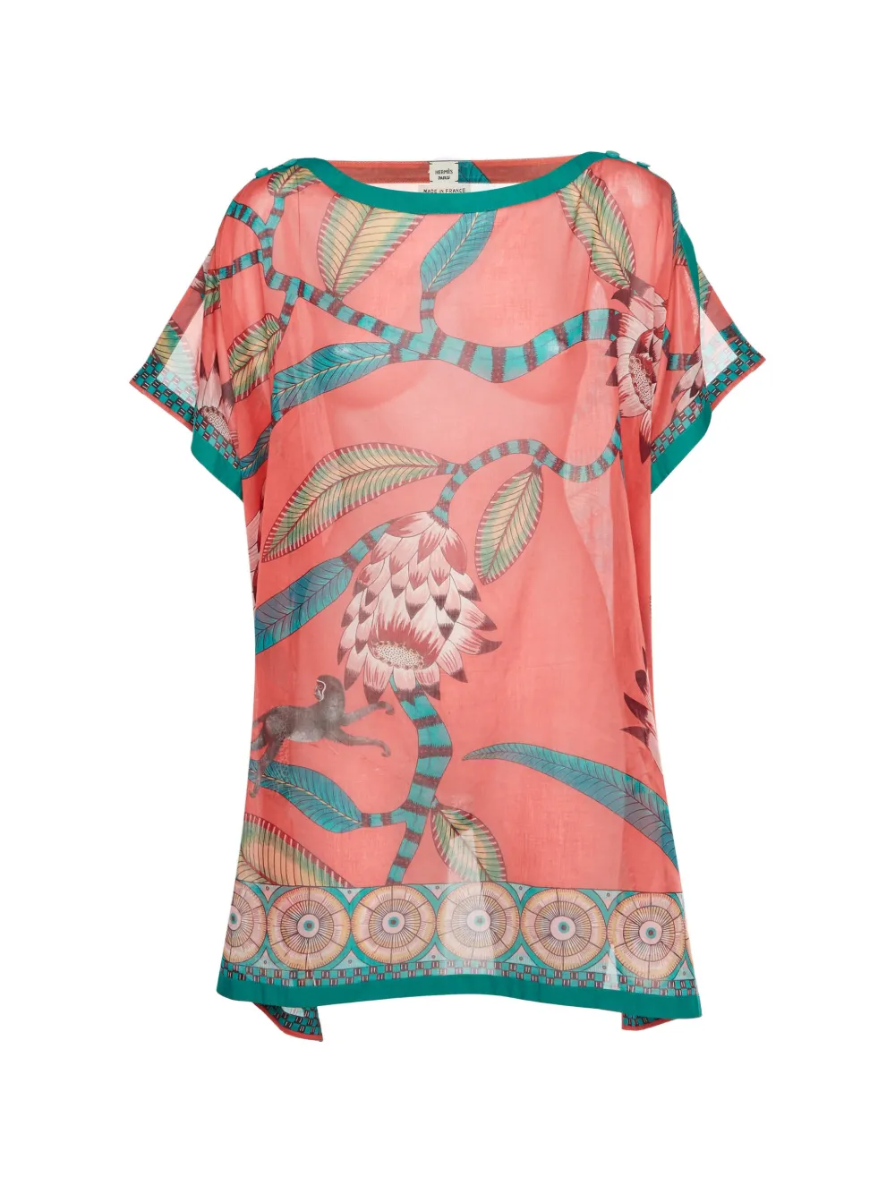 Hermès Pre-Owned Maharani's Garden printed mini kaftan - Rosa