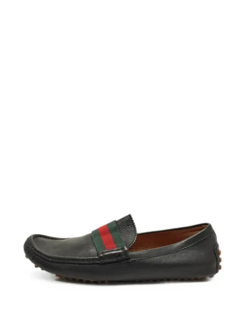 Gucci Pre-Owned Web stripe driver loafers