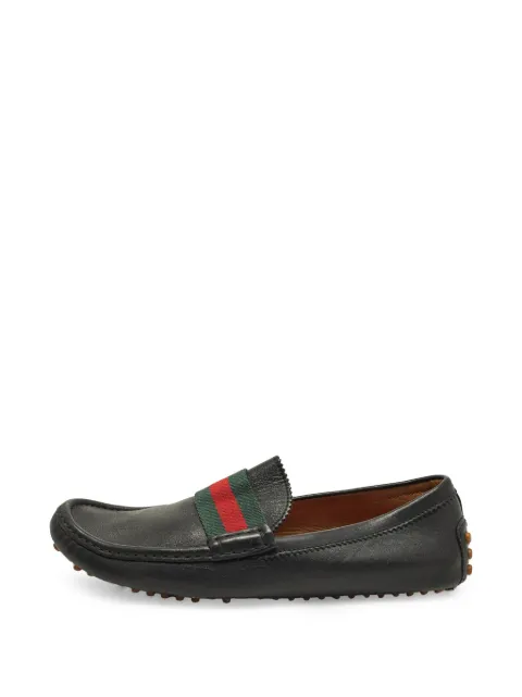 Gucci Pre-Owned mocasines drive con tribanda Web