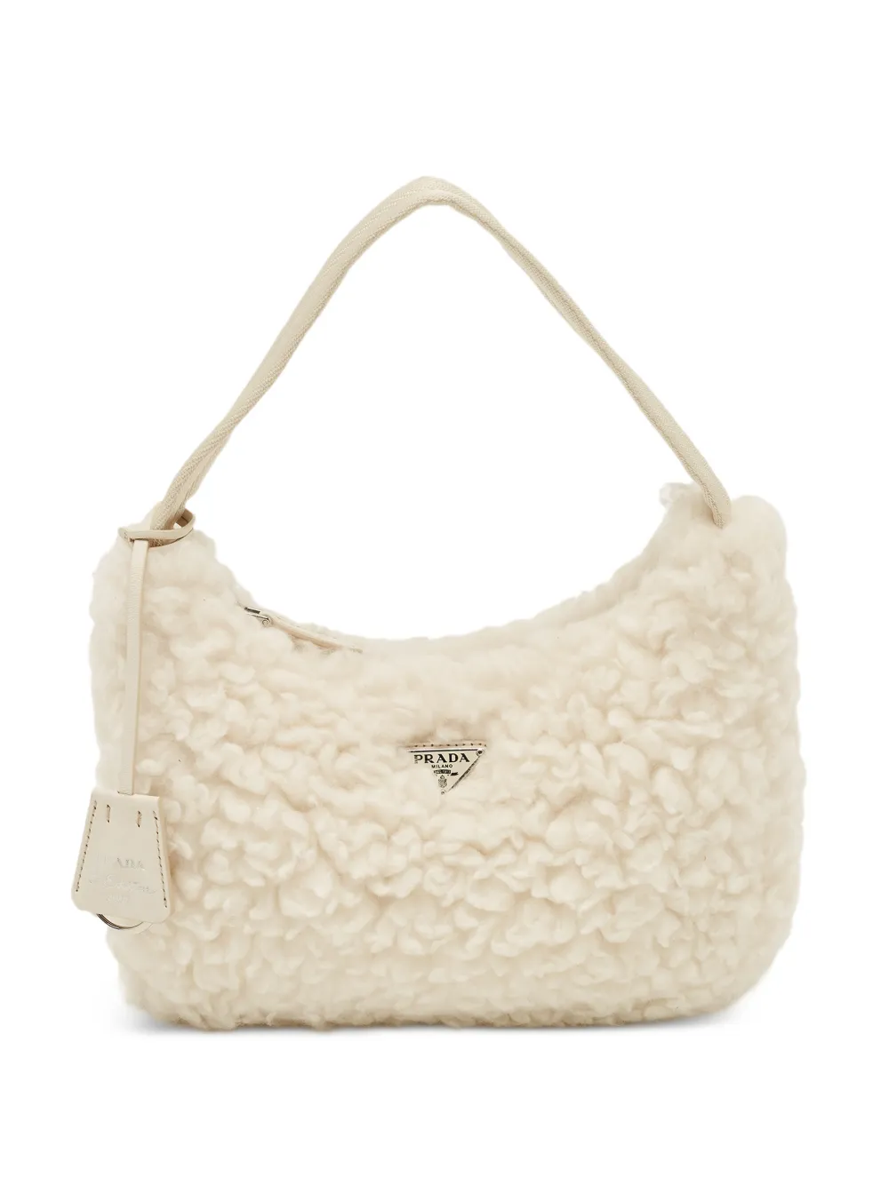 Prada Pre-Owned Re-Edition 2000 shearling shoulder bag - Bianco