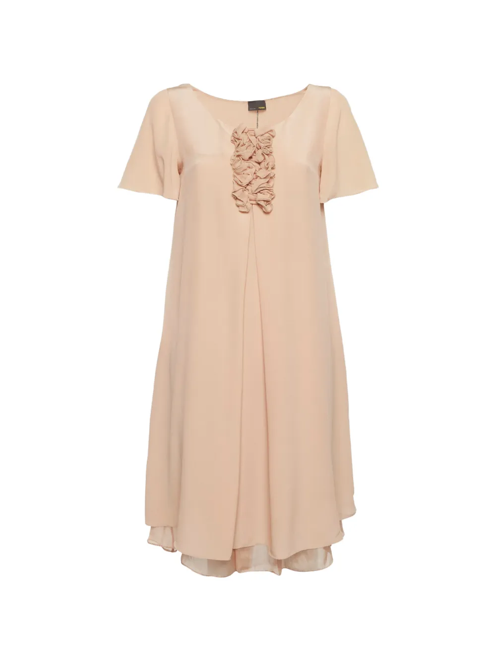 Fendi Pre-Owned frilled-detail silk mini dress - Toni neutri