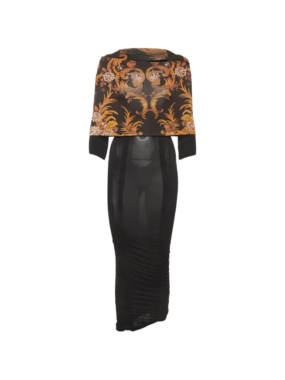 Just Cavalli Vintage robe mi-longue à fleurs - Noir