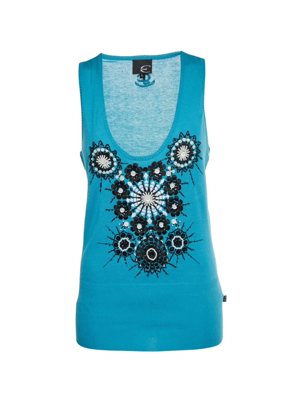 Just Cavalli Vintage Canotta in jersey con ricamo - Blu