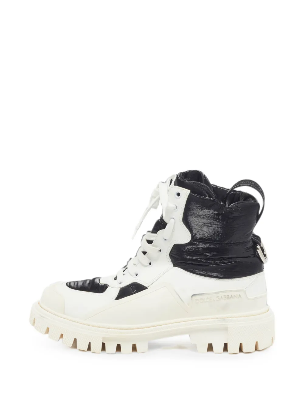 Dolce & Gabbana Pre-Owned lace-up leather combat boots - Bianco