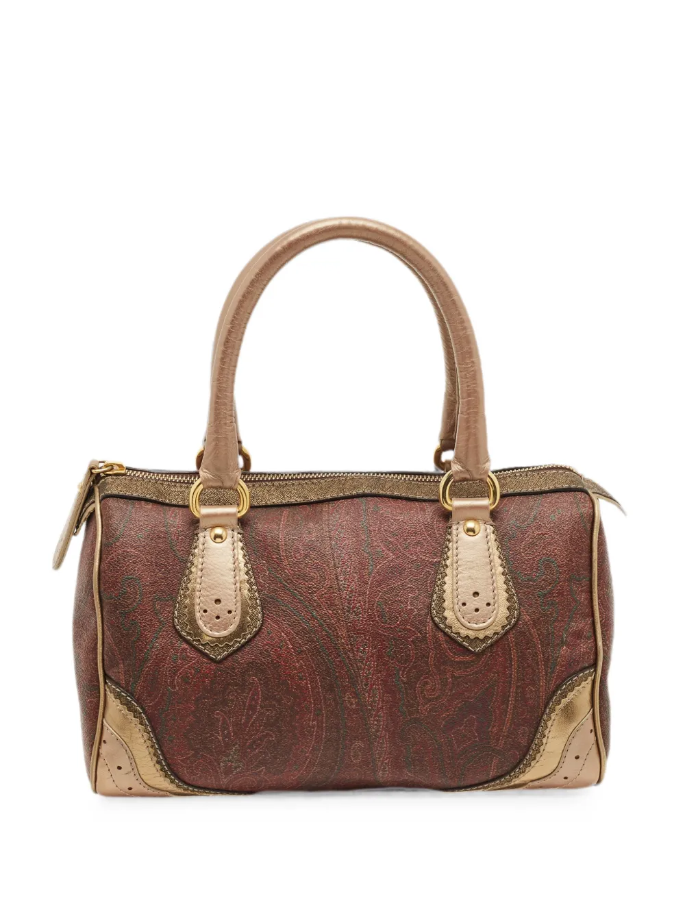 Etro Pre-Owned Borsa a mano Boston con stampa paisley - Marrone