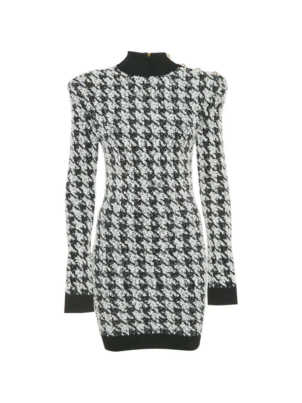 Balmain Pre-Owned houndstooth tweed dress - Black