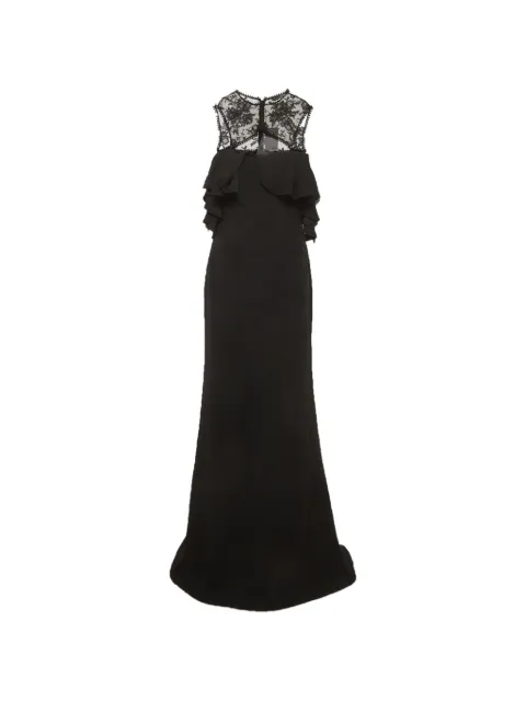 Alexander McQueen Pre-Owned ruffled lace-panel maxi dress