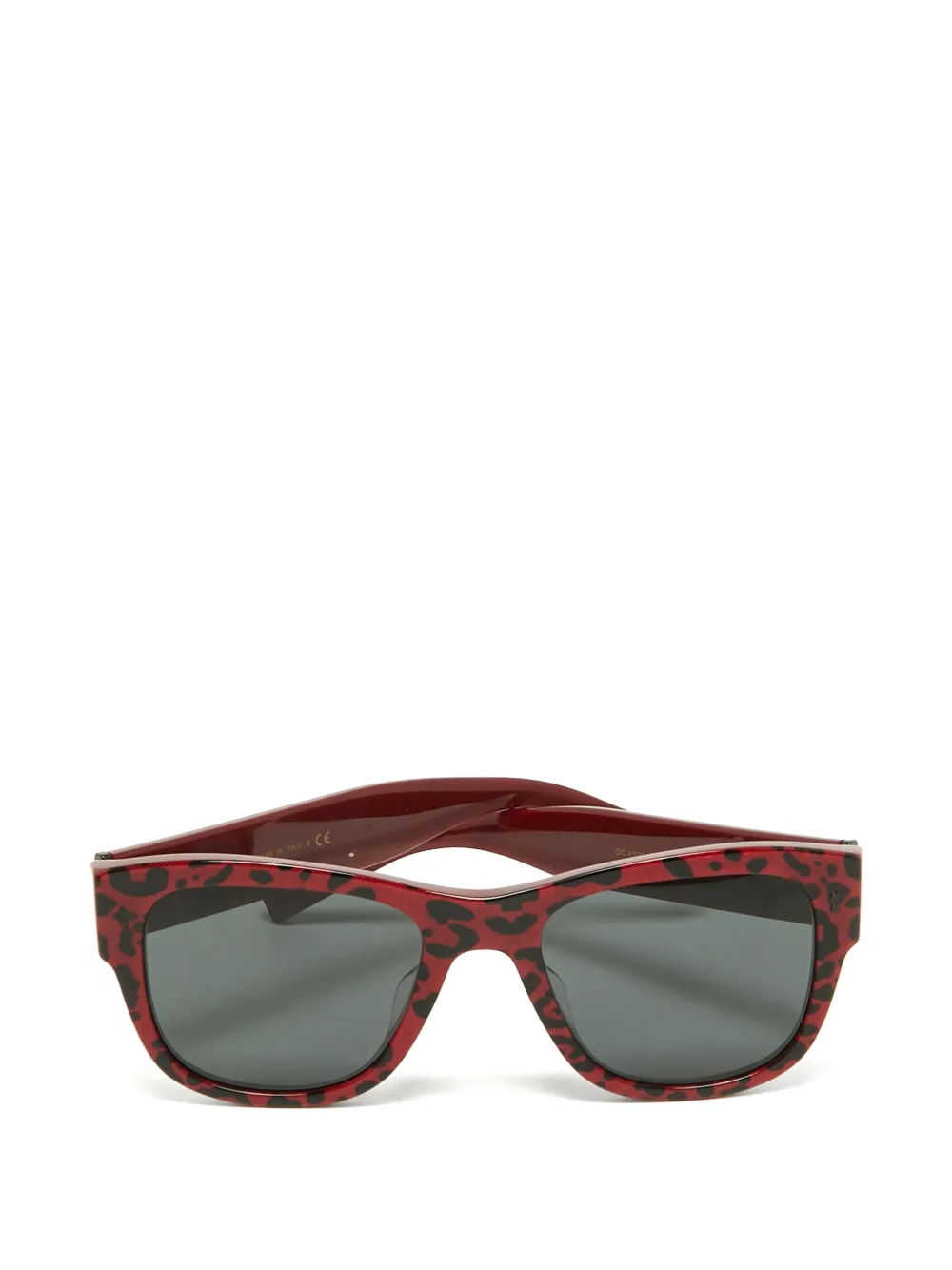 Dolce & Gabbana Pre-Owned Occhiali da sole Wayfarer leopardati - Rosso