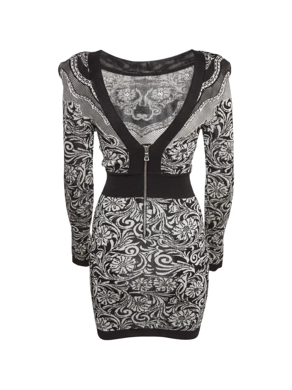 Balmain Pre-Owned long-sleeves mini dress - Blu