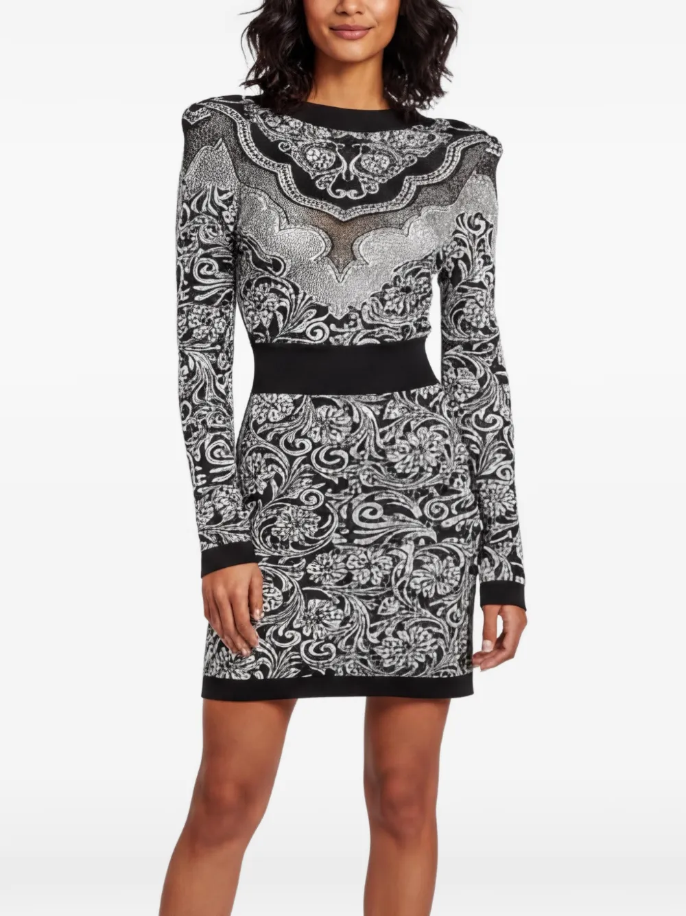 Balmain Pre-Owned long-sleeves mini dress - Blau