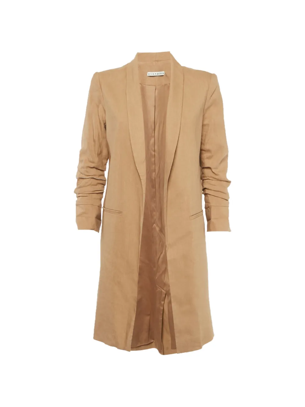 alice + olivia Muriel open-front coat - Marrone