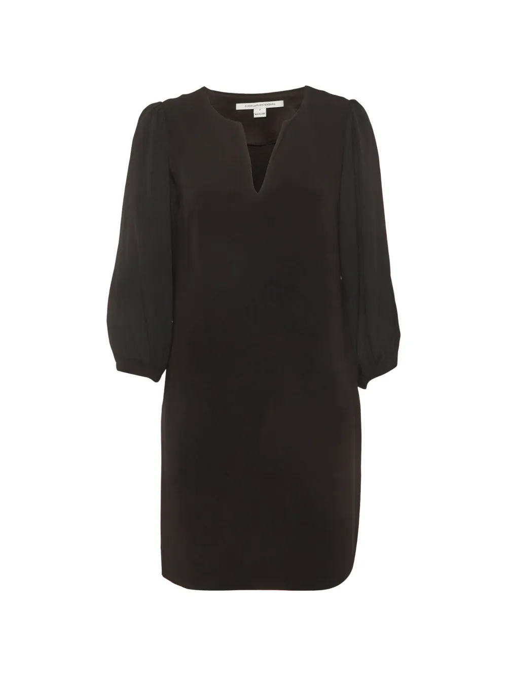 DVF Diane von Furstenberg puff-sleeve V-neck dress - Schwarz