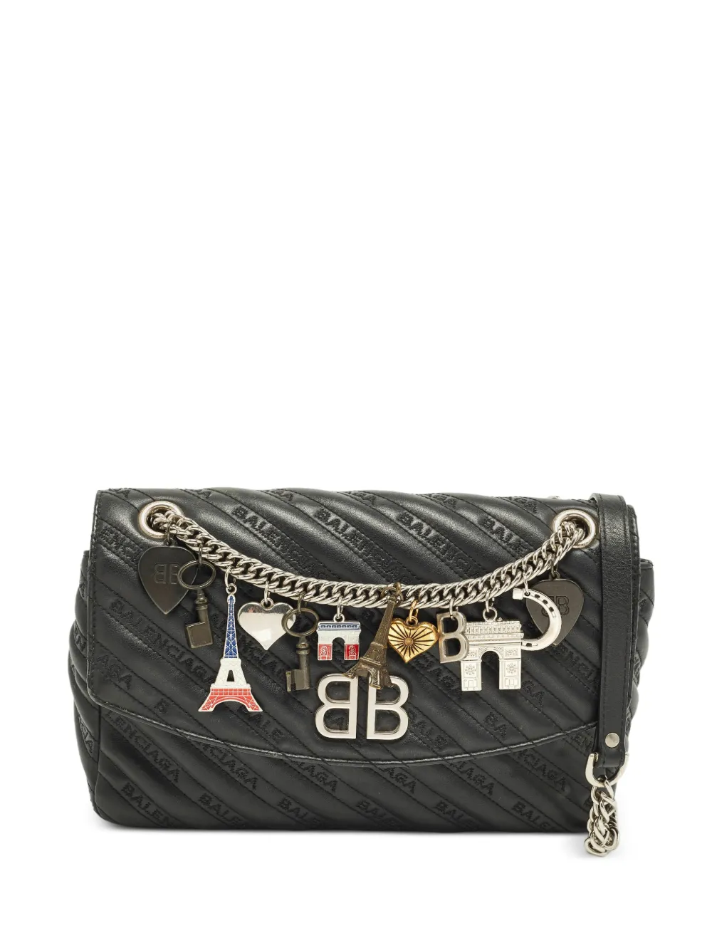 Balenciaga Pre-Owned BB Paris charm shoulder bag - Nero