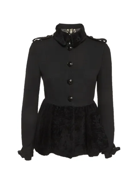 Burberry Pre-Owned shearling-trim crepe coat