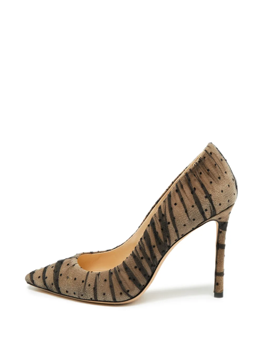 Jimmy Choo Pre-Owned Romy dotted mesh pumps - Nude