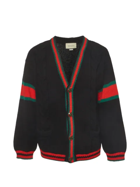 Gucci Pre-Owned Web long-sleeve buttoned cardigan