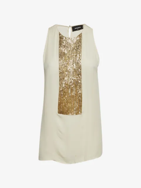 DSQUARED2 camiseta bordada con mostacillas