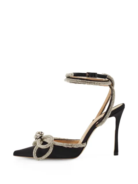 MACH & MACH Double Bow crystal-embellished pumps