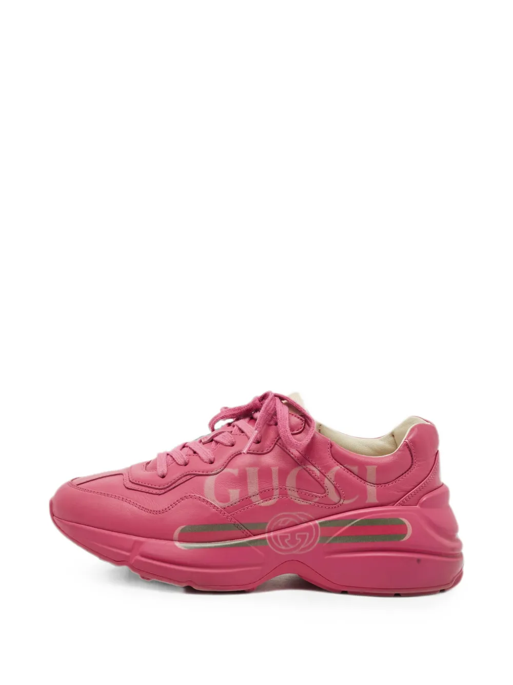 Gucci Pre-Owned Rhyton logo-print sneakers - Rosa