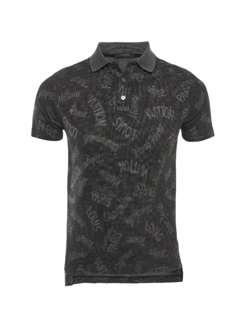Louis Vuitton Pre-Owned Pique Cities-print polo shirt