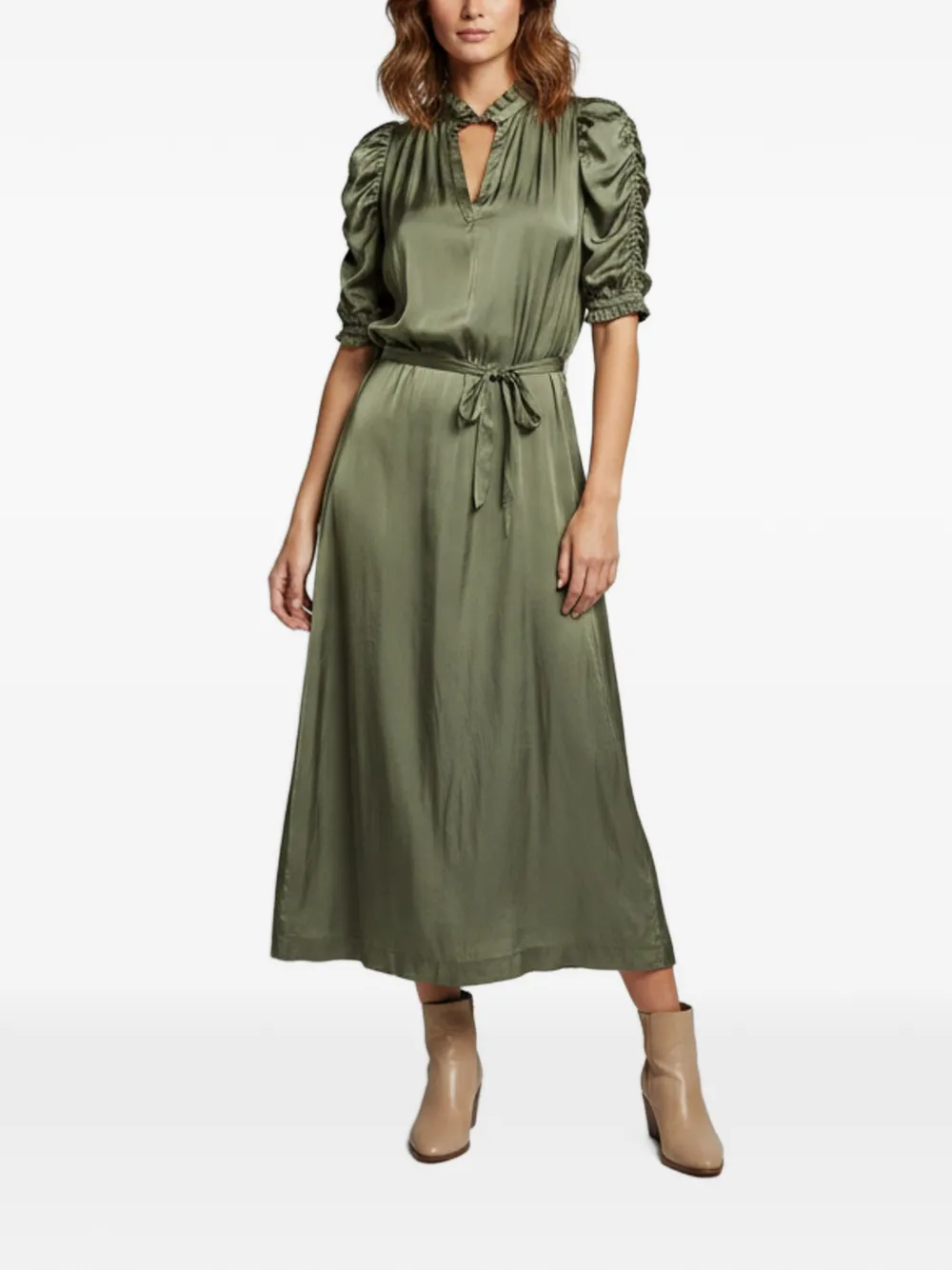 Zadig&Voltaire Ray puff-sleeve midi dress - Verde