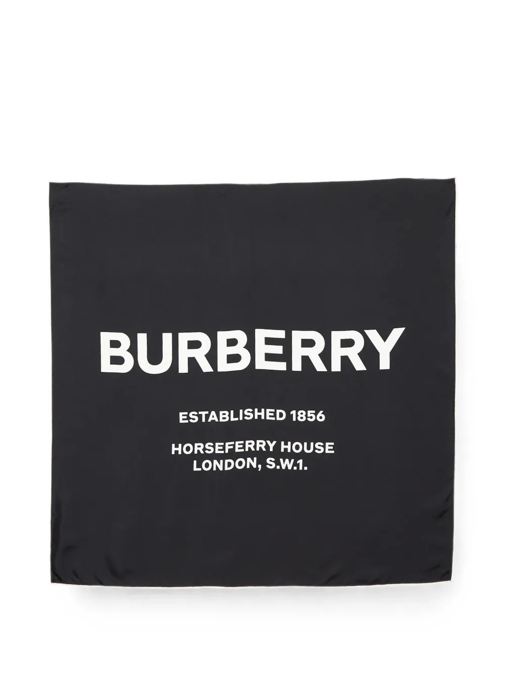 Burberry Pre-Owned Foulard in seta con logo - Nero