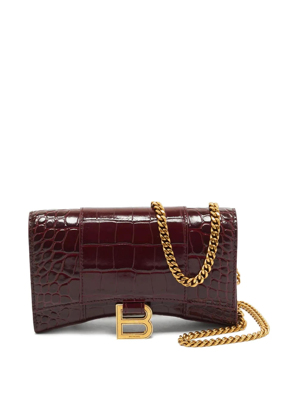 Balenciaga Pre-Owned Clutch Hourglass goffrata effetto coccodrillo - Rosso