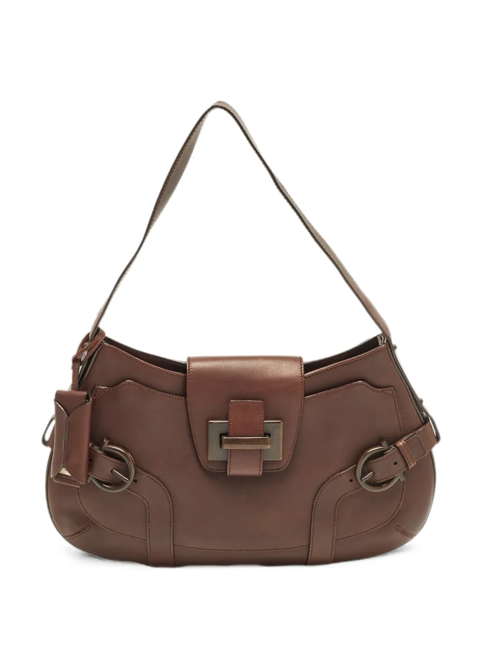 Ferragamo Pre-Owned buckle shoulder bag - Marrone