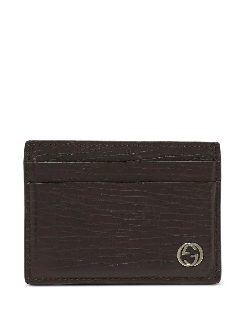 Gucci Pre-Owned Interlocking G leather card holder - Marrone