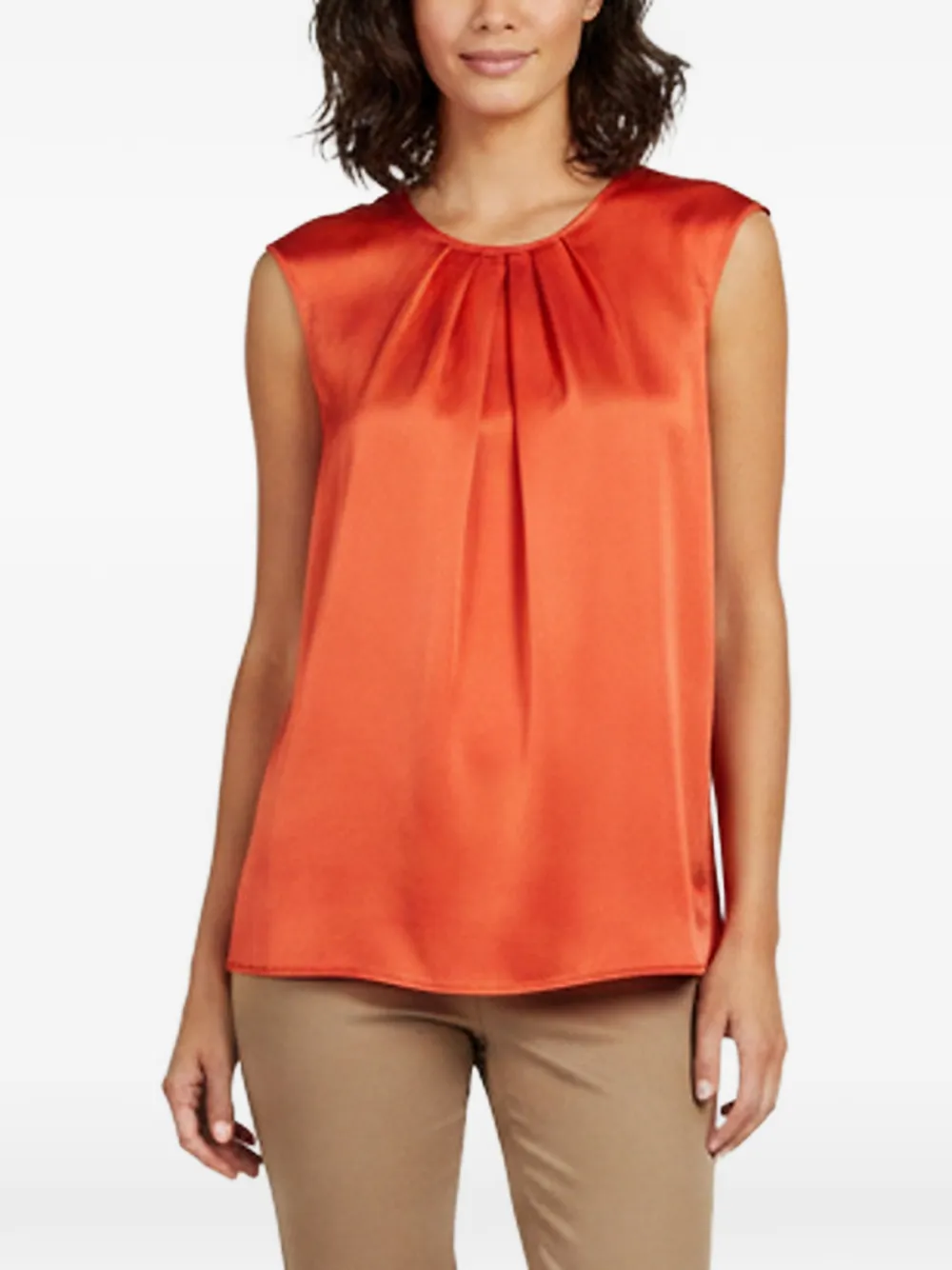 BOSS Inarih sleeveless satin top - Arancione
