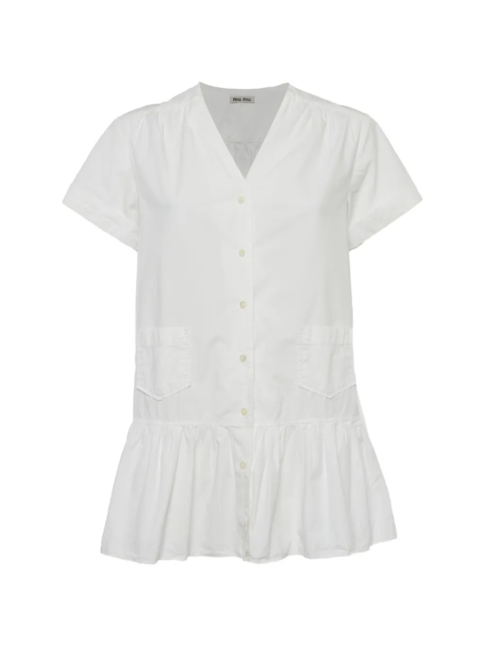 Miu Miu Pre-Owned tiered button-front mini dress - Bianco