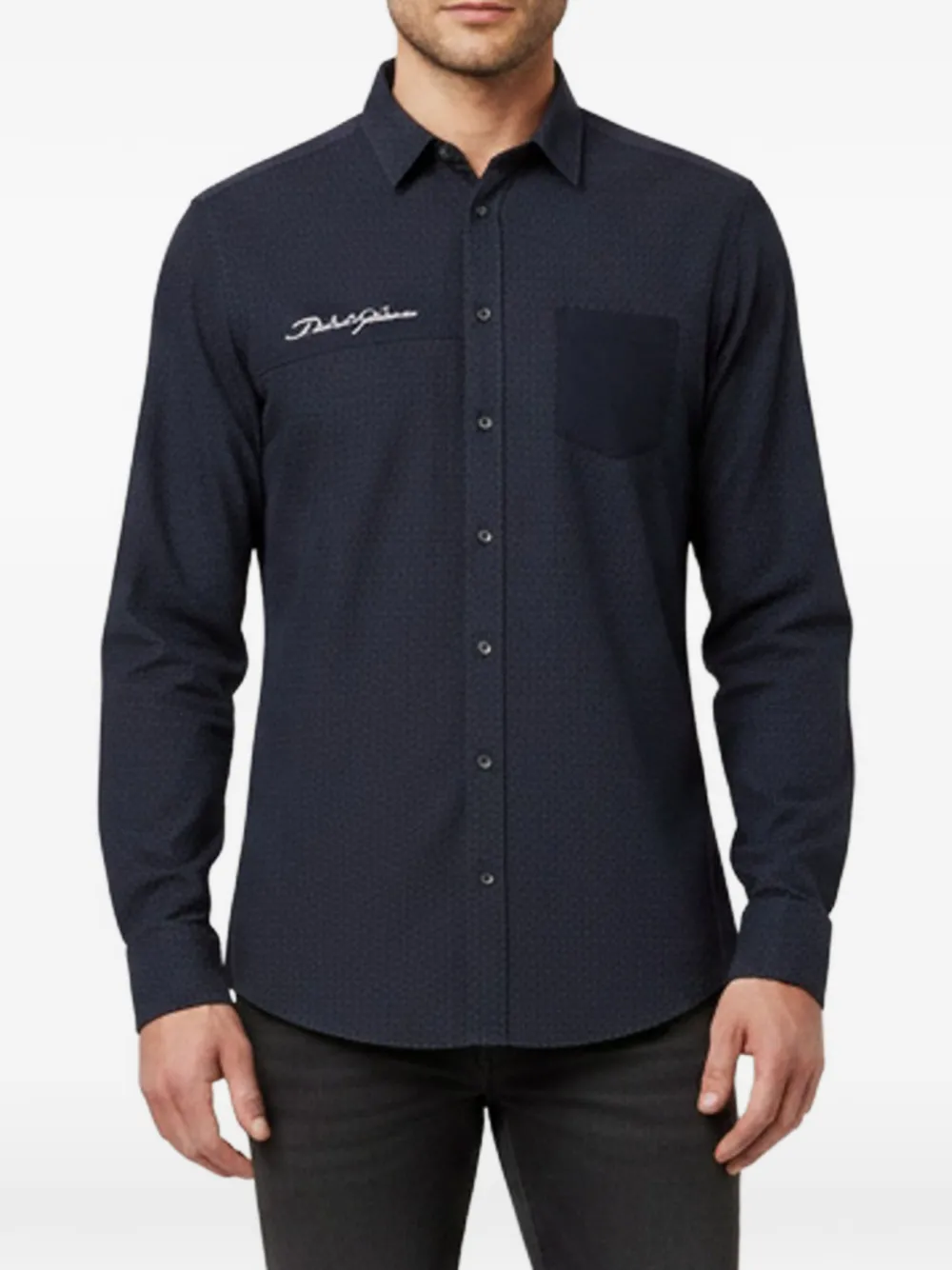 Dolce & Gabbana Pre-Owned jacquard paneled shirt - Blu