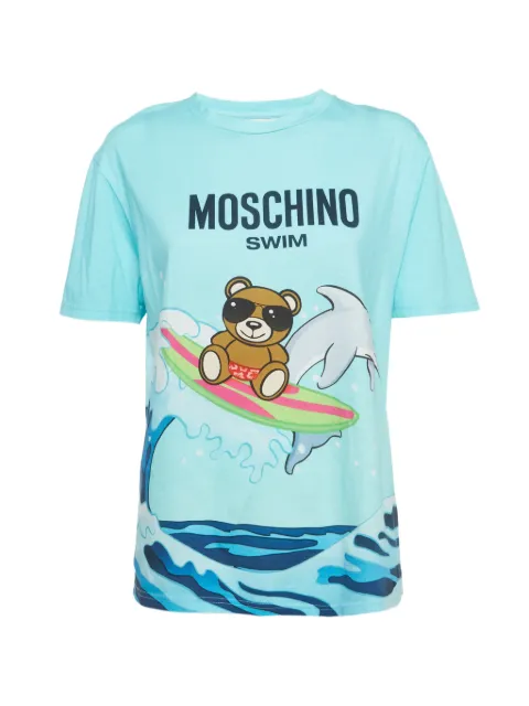 Moschino Pre-Owned 테디 샤크 프린트 티셔츠