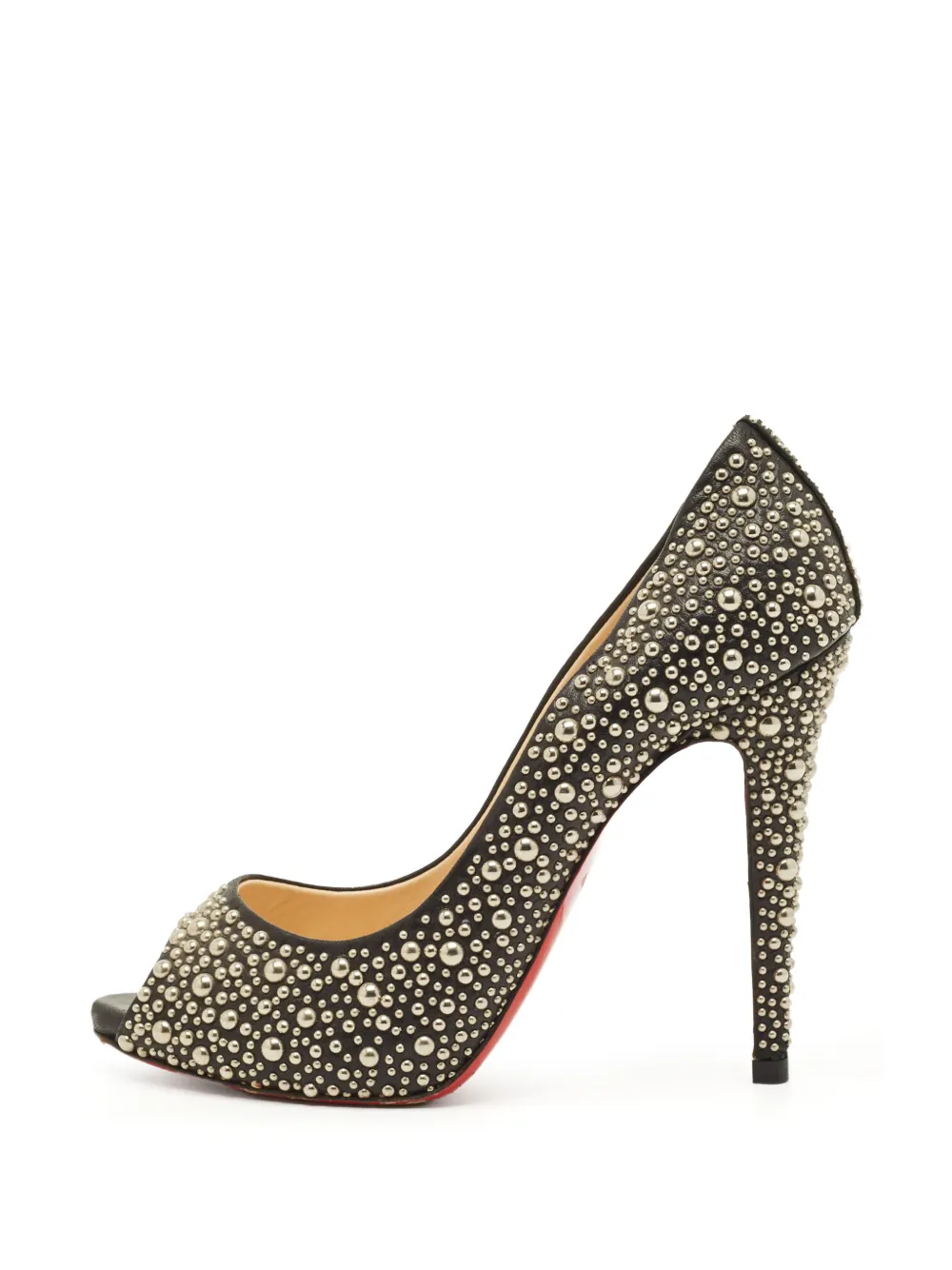 Christian Louboutin Pre-Owned Peeptoe-Pumps mit Nieten - Schwarz