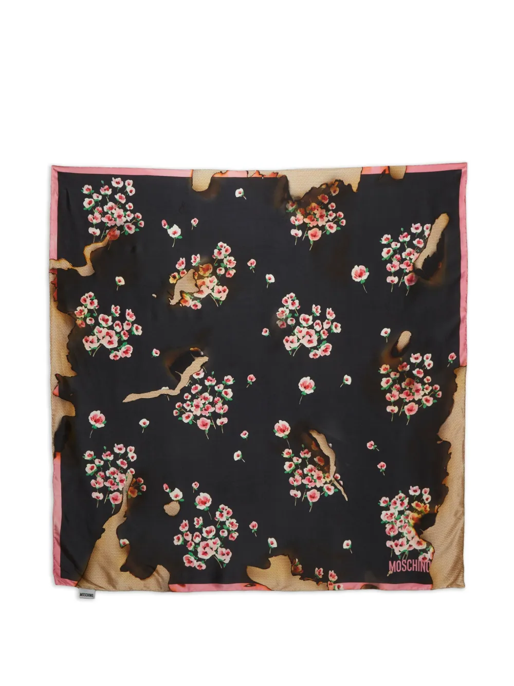 Moschino Pre-Owned Foulard a fiori - Nero