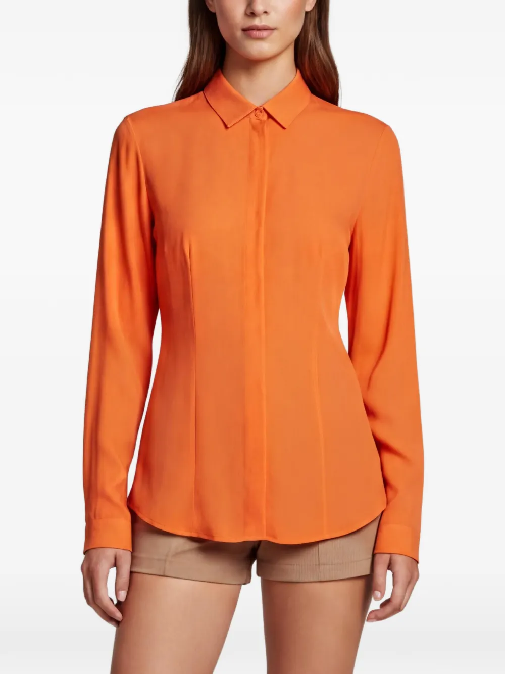 Versace Pre-Owned crepe de chine shirt - Orange