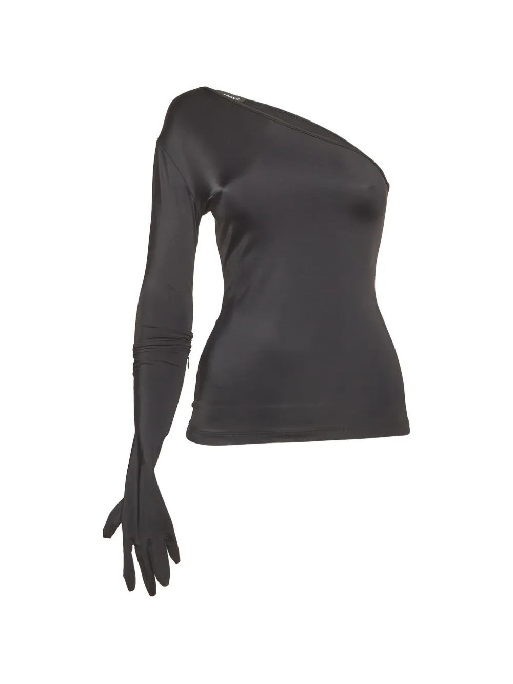 VETEMENTS one-shoulder glove-sleeve top - Schwarz