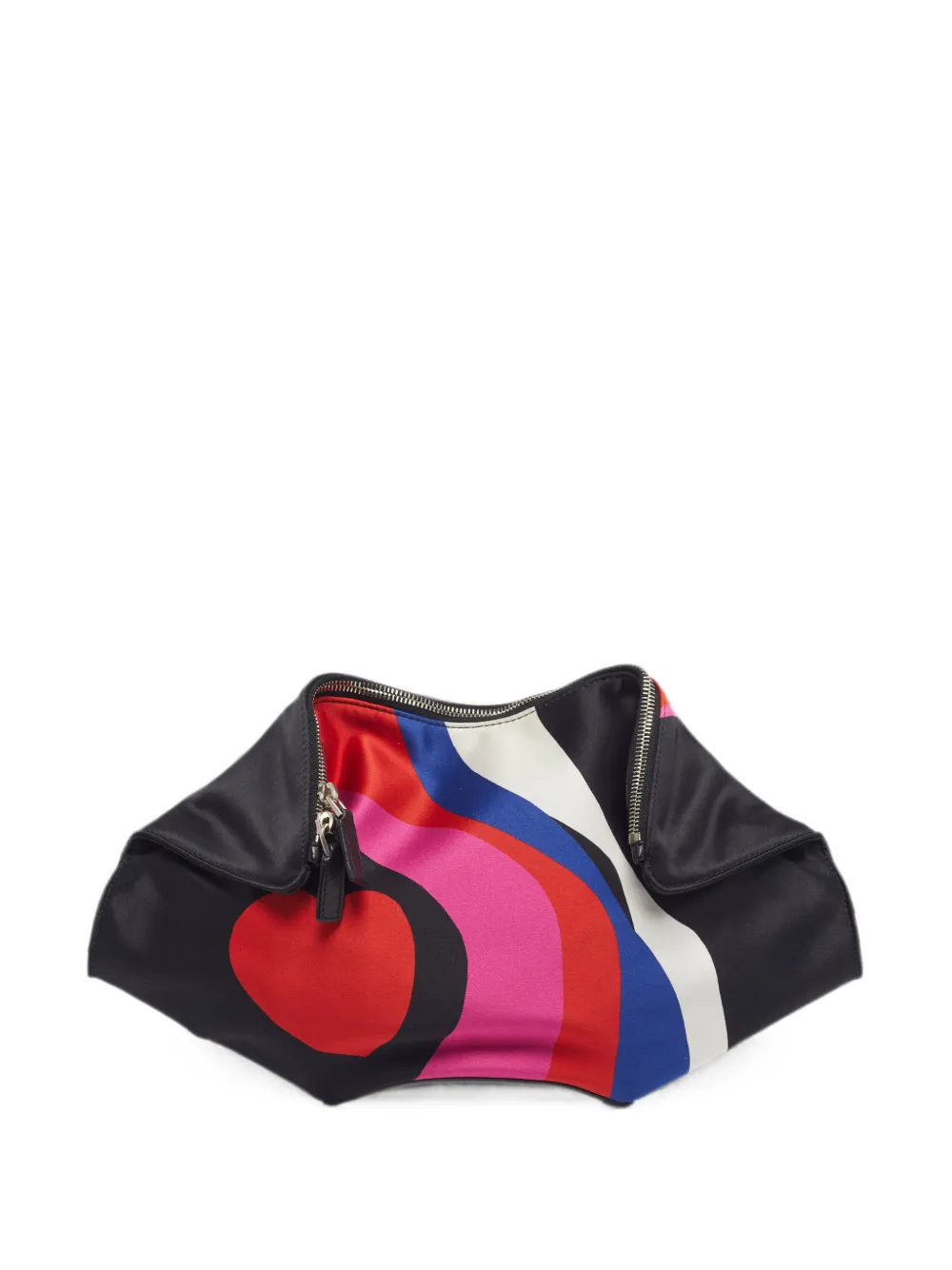 Alexander McQueen Pre-Owned medium De Manta heart-print clutch bag - Black