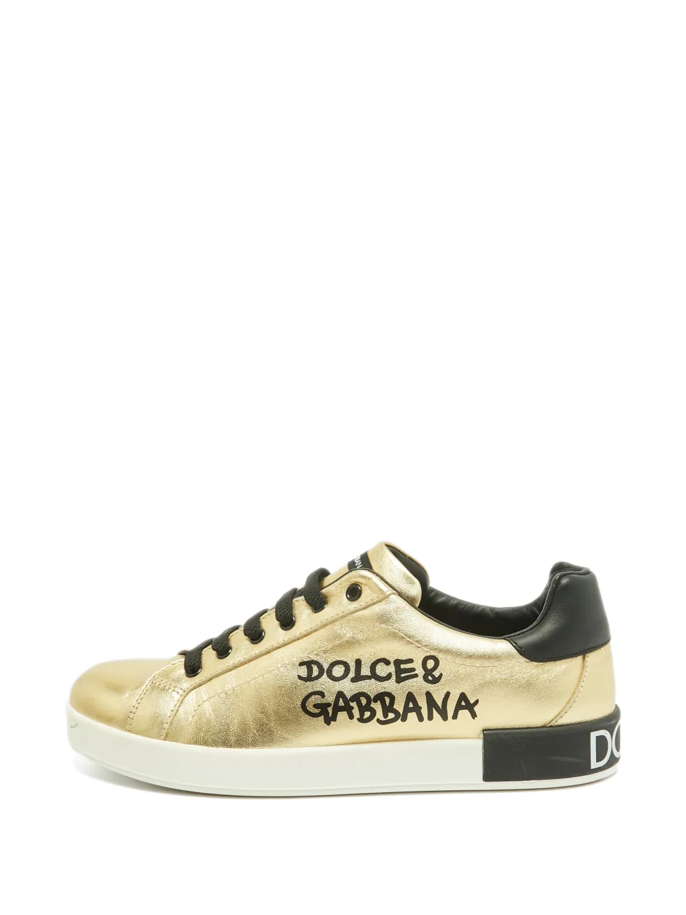 Dolce & Gabbana Pre-Owned Portofino leather sneakers - Oro