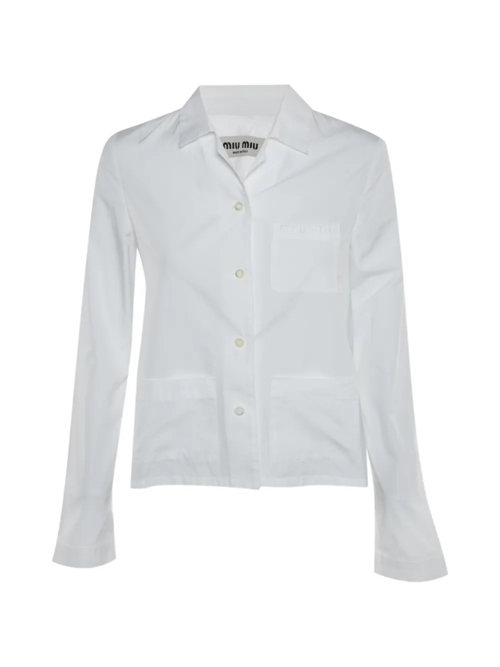 Miu Miu Pre-Owned embroidered-logo shirt - Bianco