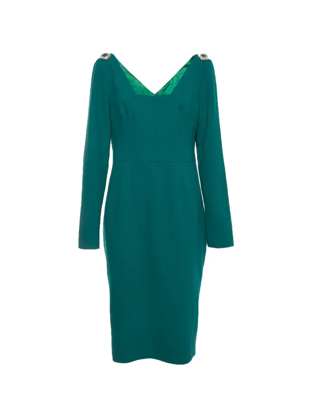 Dolce & Gabbana Pre-Owned crystal-embellished crepe dress - Verde