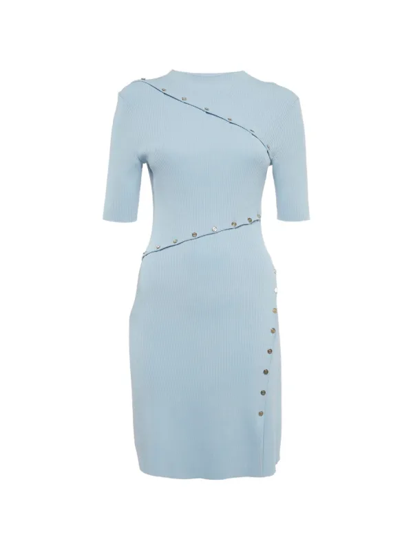 maje rib knit mini dress Contrast rib knit dress