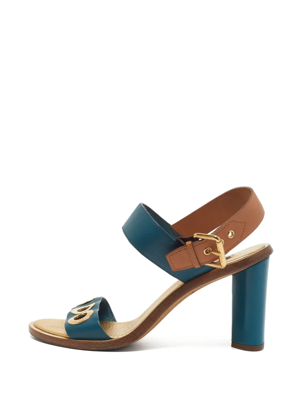 Louis Vuitton Pre-Owned eyelet ankle-strap sandals - Blau