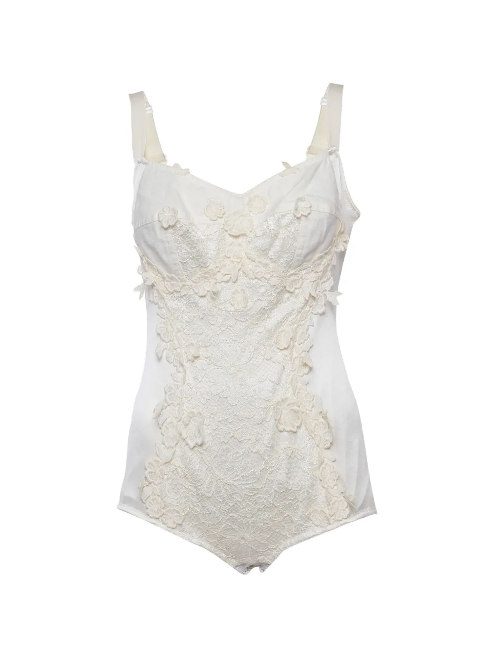 Dolce & Gabbana Pre-Owned lace-detail bodysuit - Toni neutri