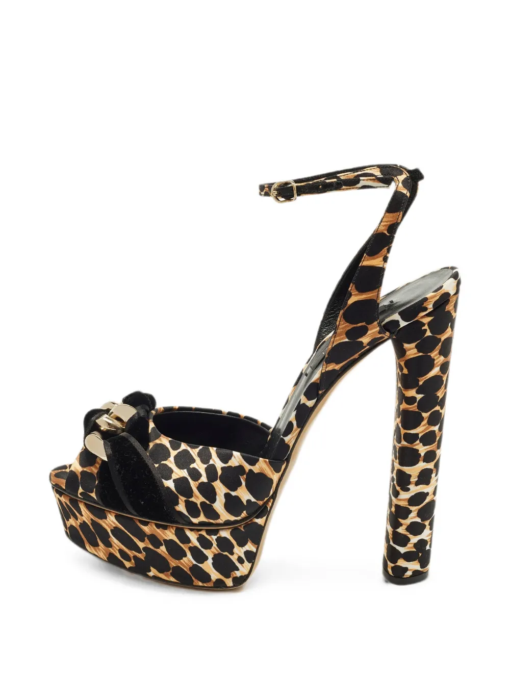 Casadei leopard-print ankle-strap platform sandals - Nero