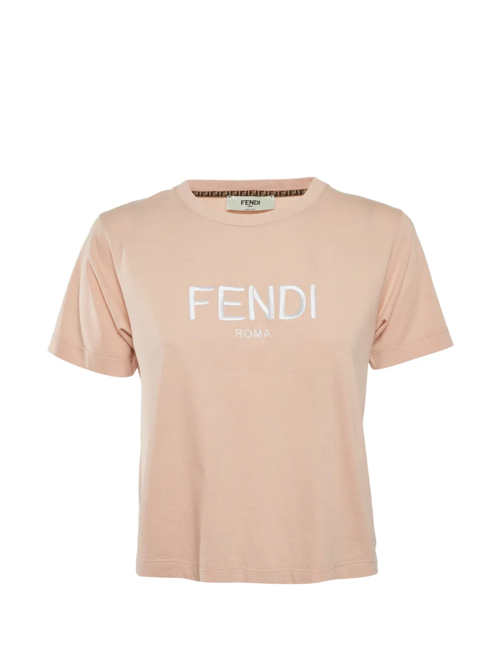 Fendi Pre-Owned embroidered-logo T-shirt - Rosa