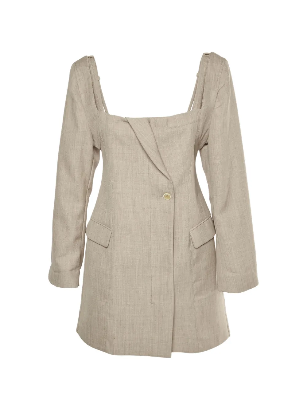 Jacquemus Pre-Owned La Montagne square-neck midi dress - Neutrals