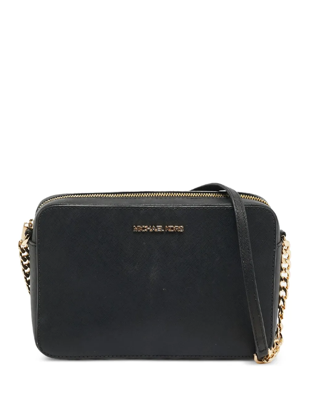 Michael Kors Vintage Borsa a tracolla Jet Set grande in pelle Saffiano - Nero
