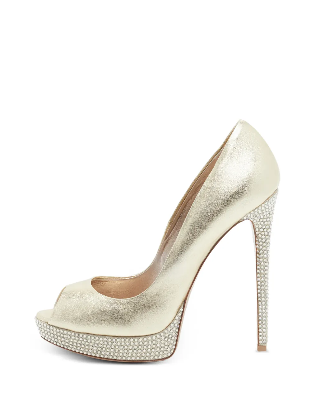 Le Silla crystal-embellished platform pumps - Oro