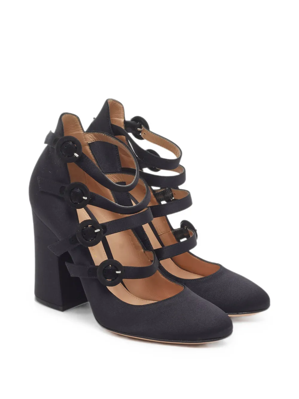 Gianvito Rossi Moret strappy block-heel pumps - Black